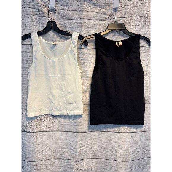 Eloise Seamless Stretch Tank Top Duo White Black Size M - Picture 1 of 5